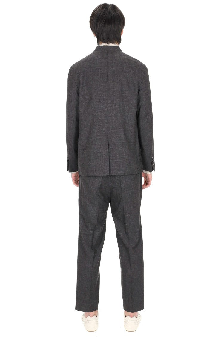 Officine Generale Meryl Wool-Silk-Linen Band Collar Jacket