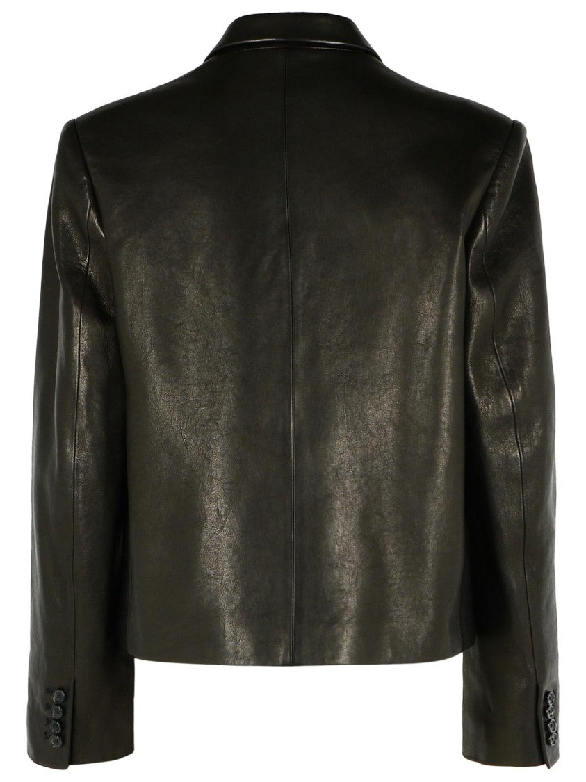Khaite 'Tanni' Black Leather Jacket