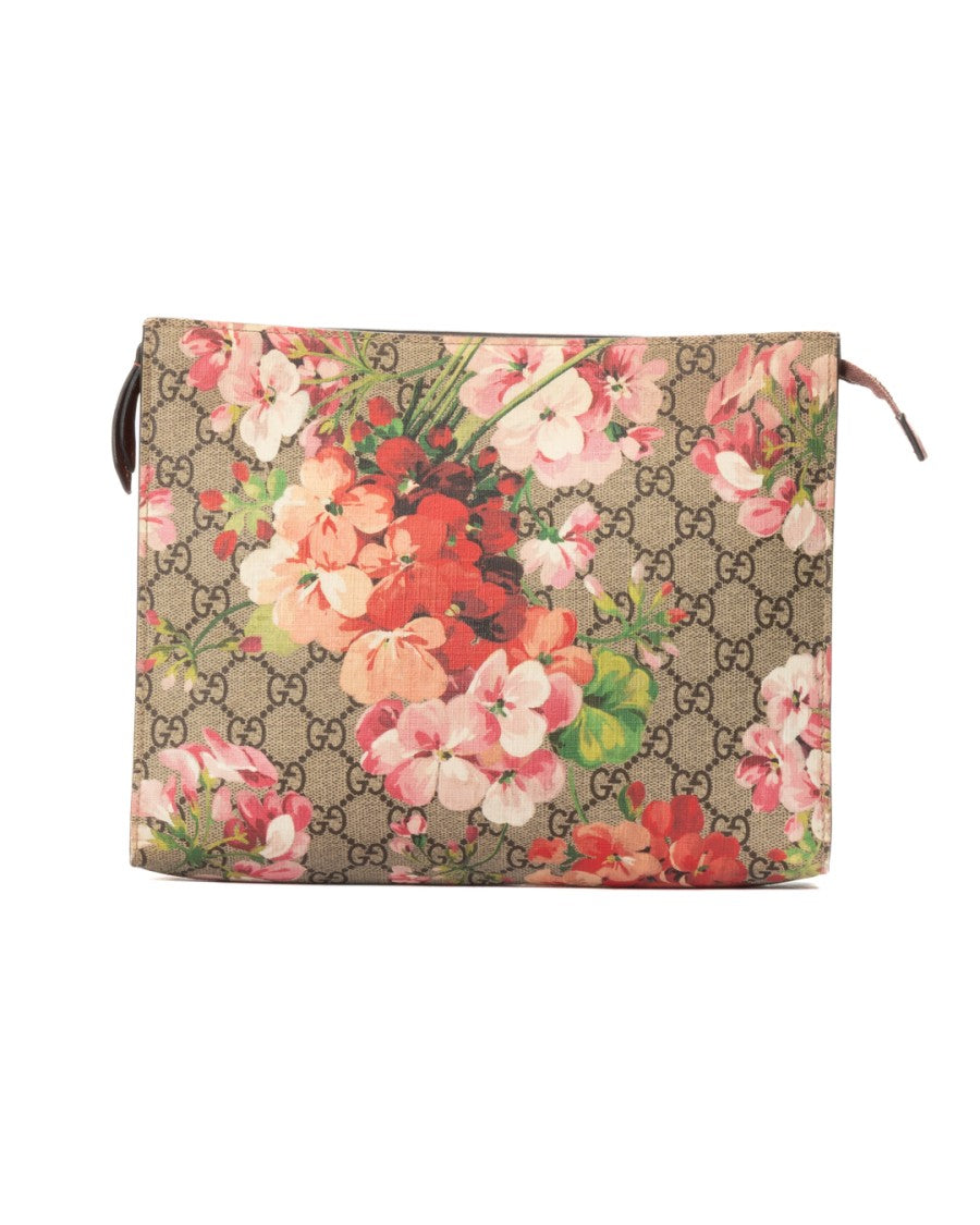Gucci Small Gg Supreme Floral Print Pochette By Gucci