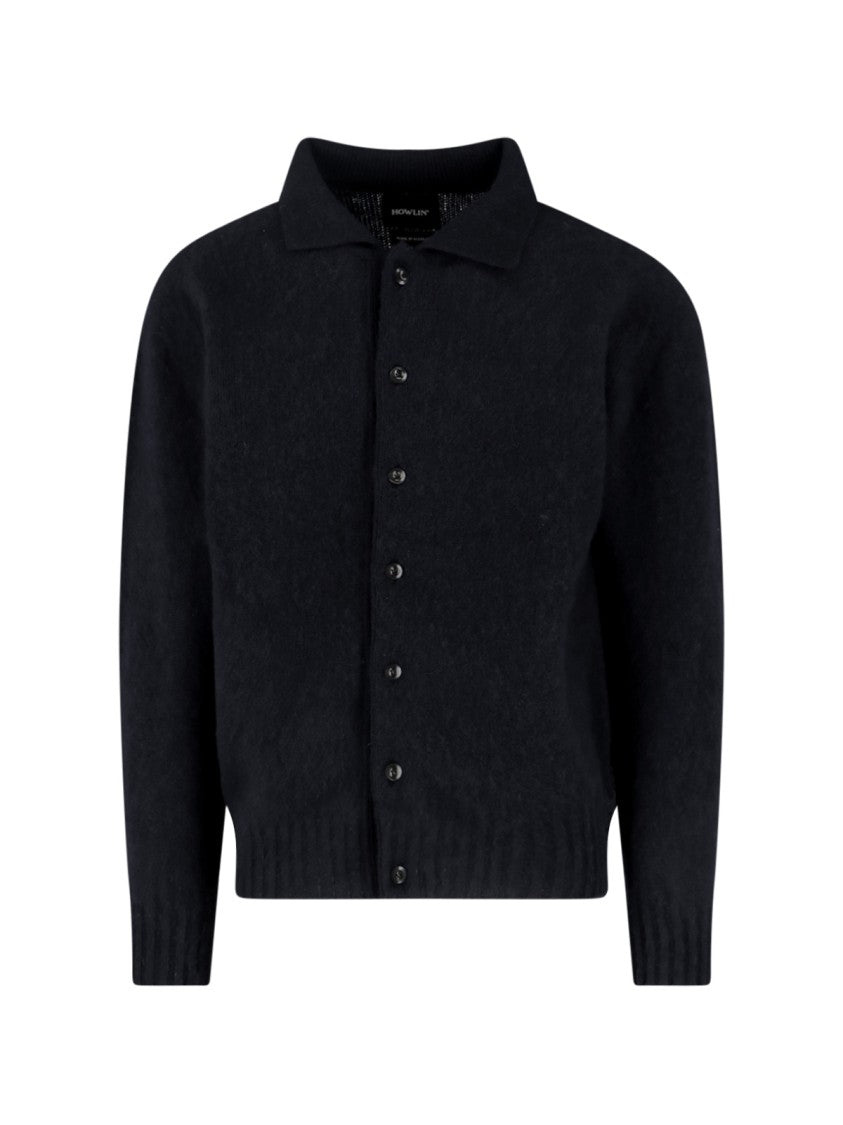 Howlin Black Knitwear Sweater With Ribbed Details