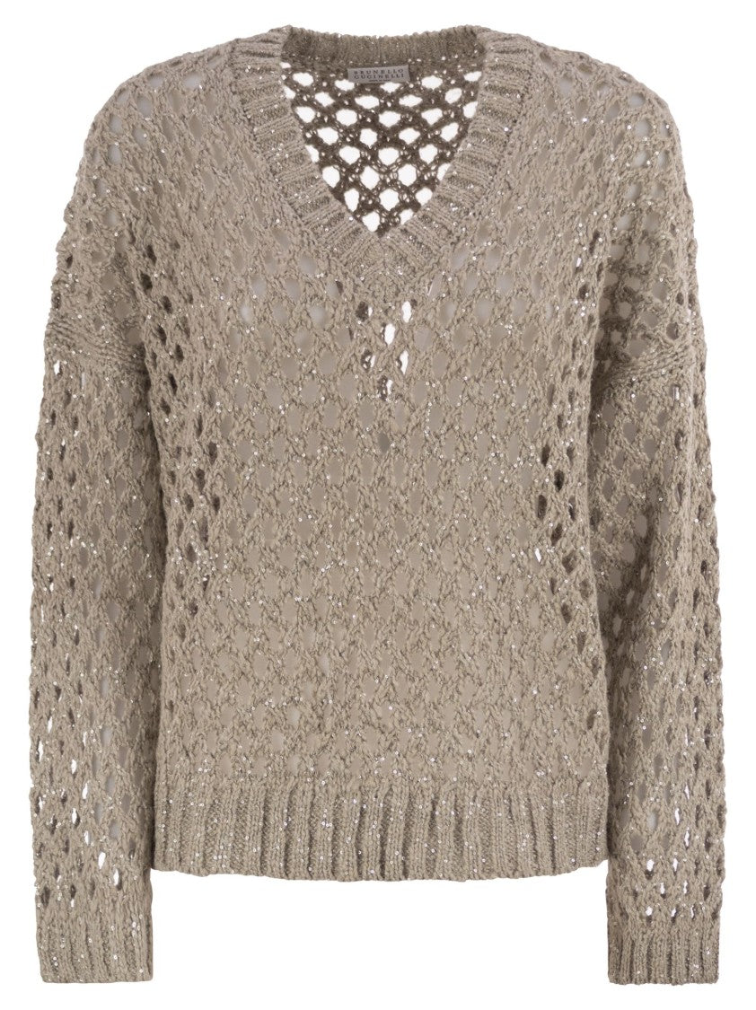 Brunello Cucinelli Dazzling Net Silk And Linen Jersey