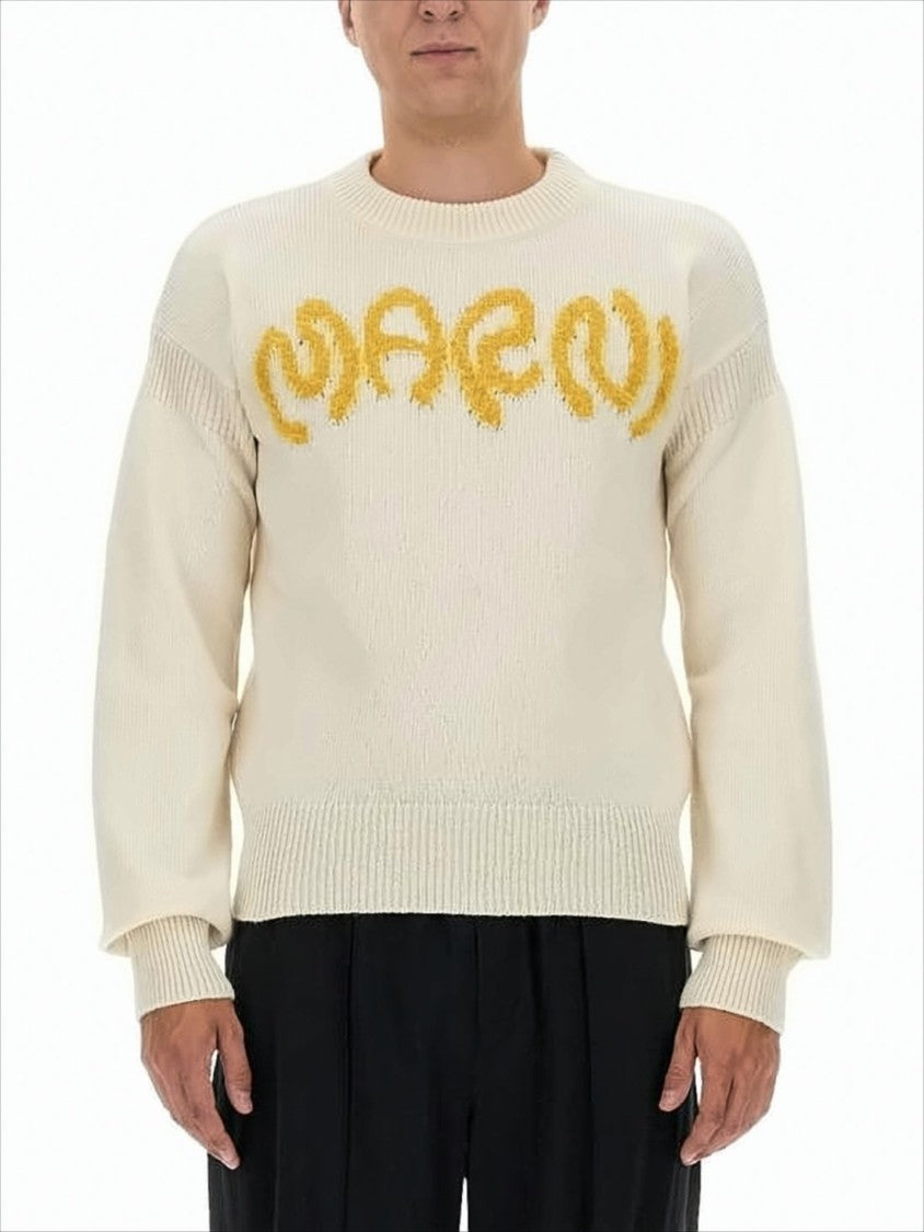 Marni Wool Sweater With Abstract Pattern And Boxy Fit