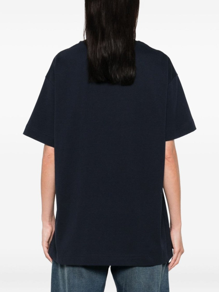Givenchy Navy Blue Crew Neck Short Top