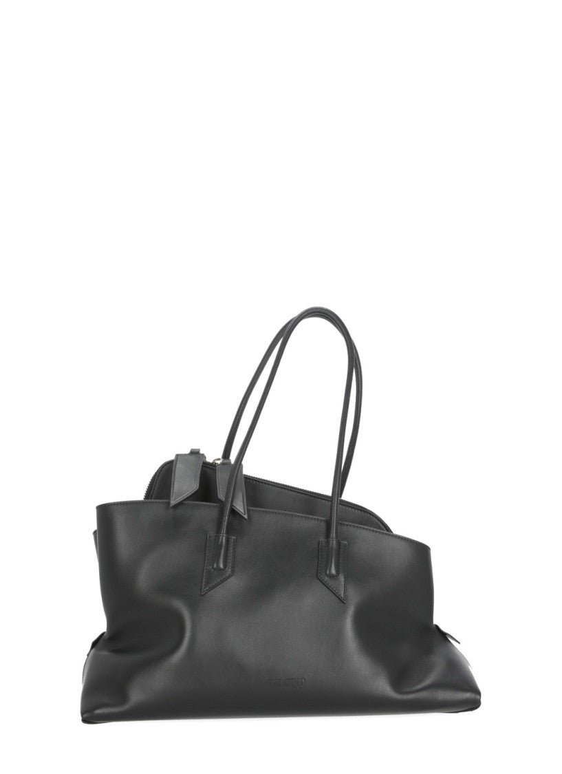 The Attico Leather Shoulder Bag With Dual Handles And Zip Closure