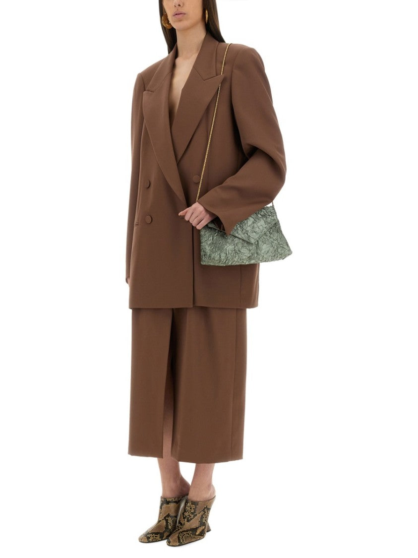Dries Van Noten Tailored Wool Skirt With Waist Belt