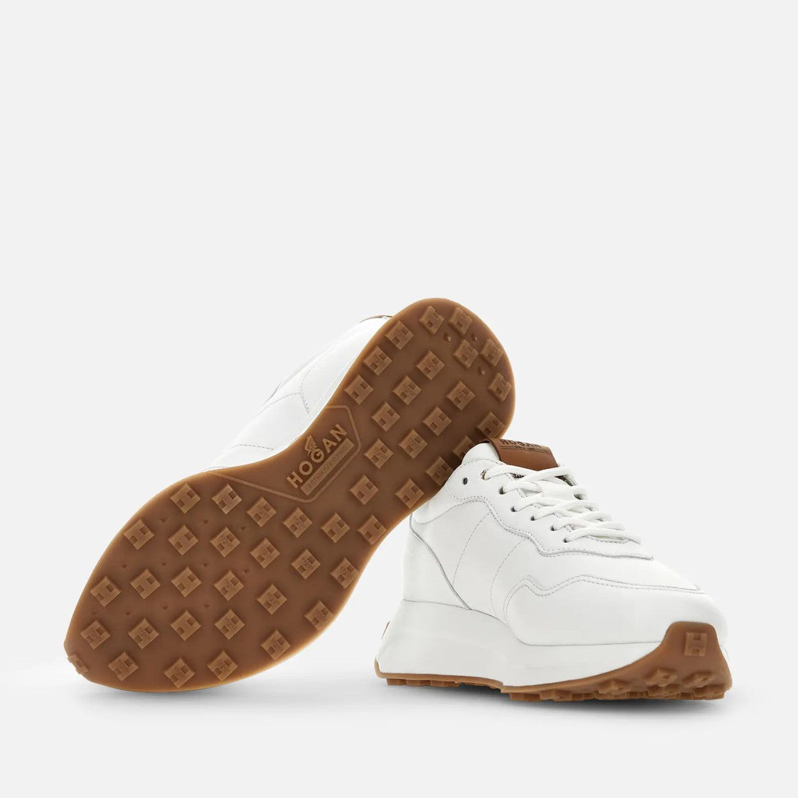Hogan H641 H Patch Sneakers With Leather