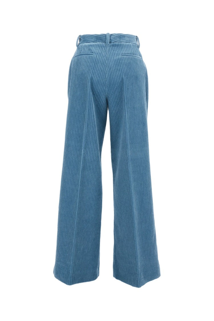 Parosh Tailored Clear Blue Trousers With Polished Finish
