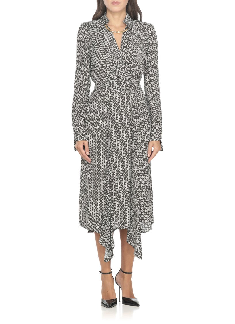 Elisabetta Franchi Asymmetric Hemline Midi Dress