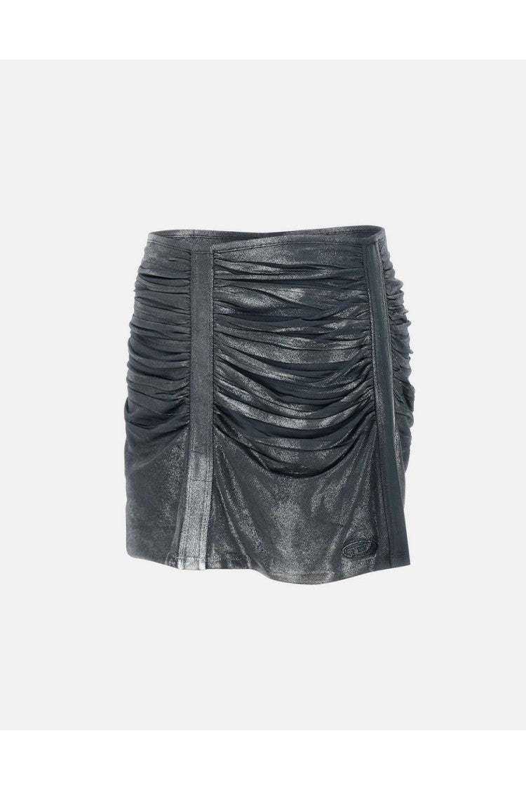 Diesel Gathered Multicolor Skirt With Soft Shine