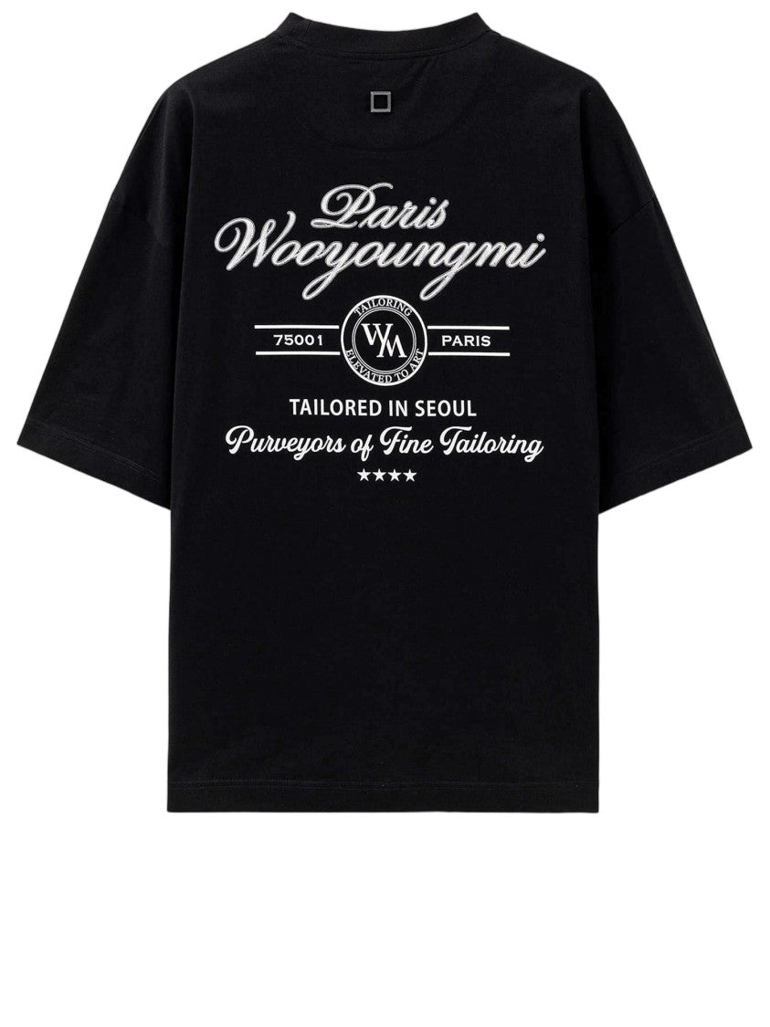 Wooyoungmi Relaxed-Fit Black Cotton Jersey T-Shirt With Logo Accents
