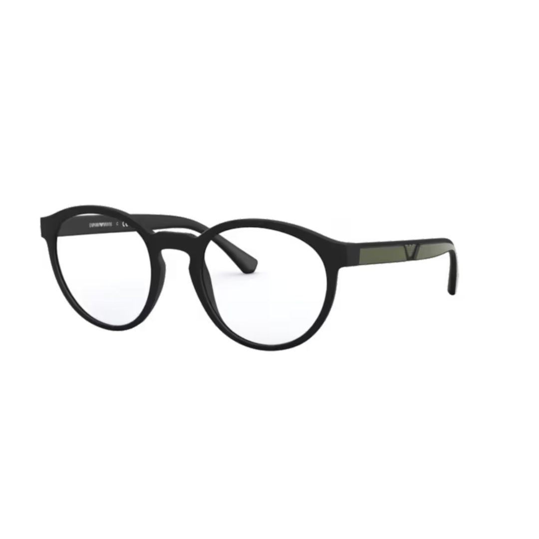 Emporio Armani 0Ea4152 Rounded Frame Eyeglasses In Matte Black