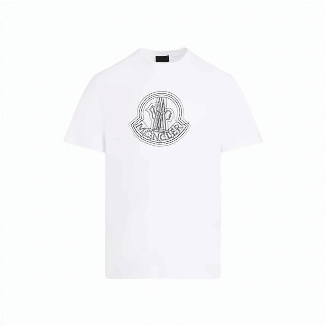 Moncler Layered Logo White Cotton T-Shirt