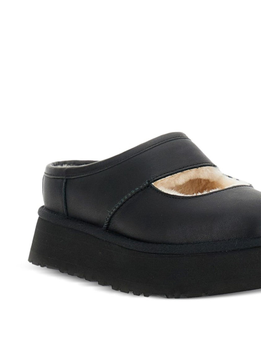 Ugg Black Leather Platform Sandals