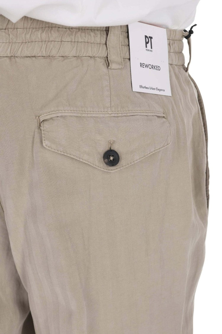 Pt Torino The Rebel Herringbone Lyocell Pants