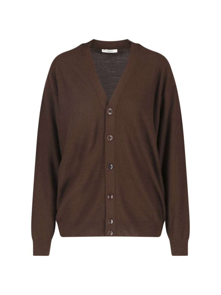Lemaire Twisted V-Neck Wool-Blend Cardigan