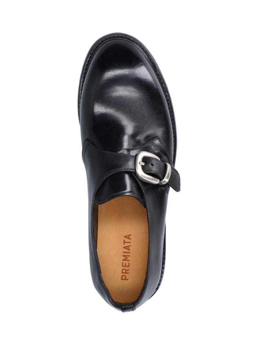 Premiata Black King Adjustable Buckle Leather Moccasins