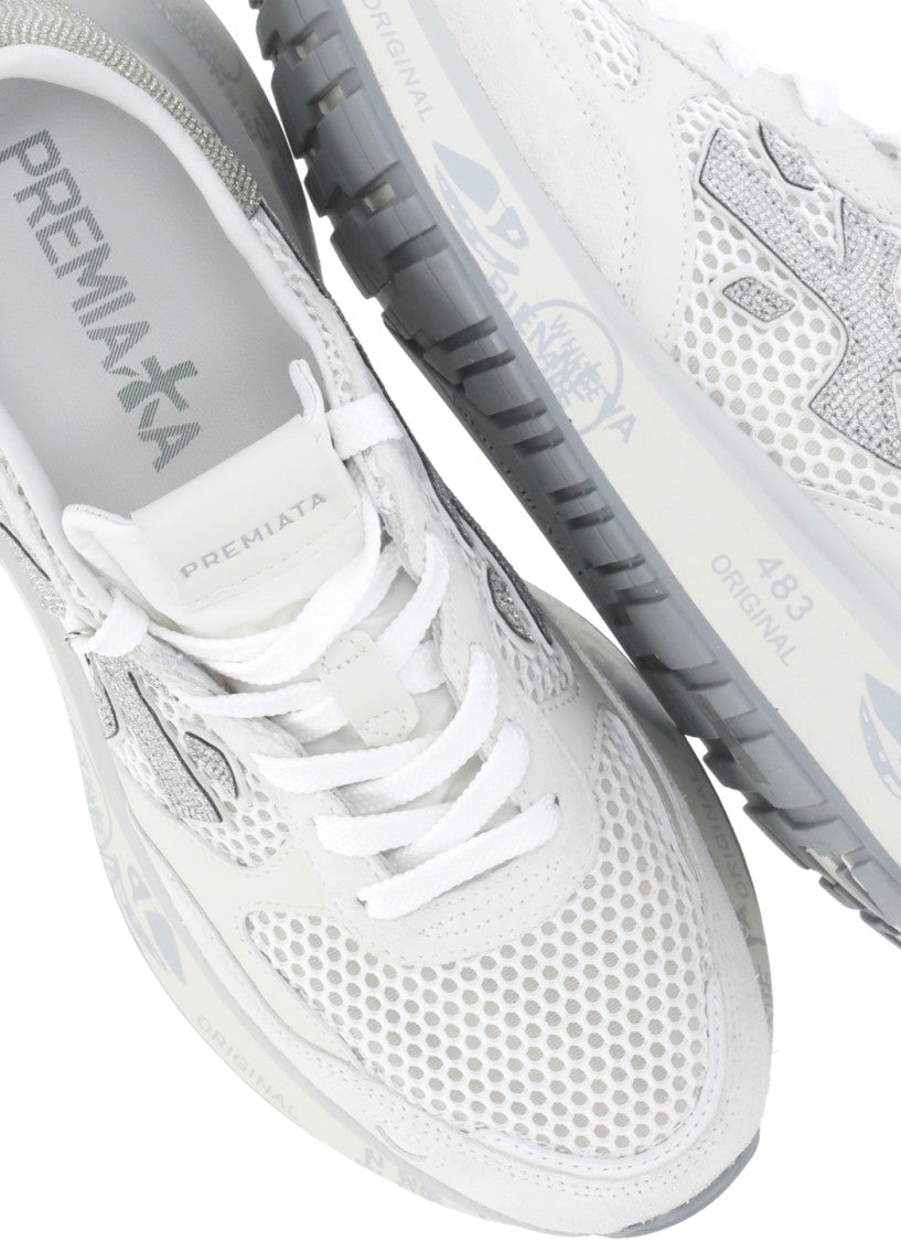Premiata White Lauryn 8186 Suede Sneakers