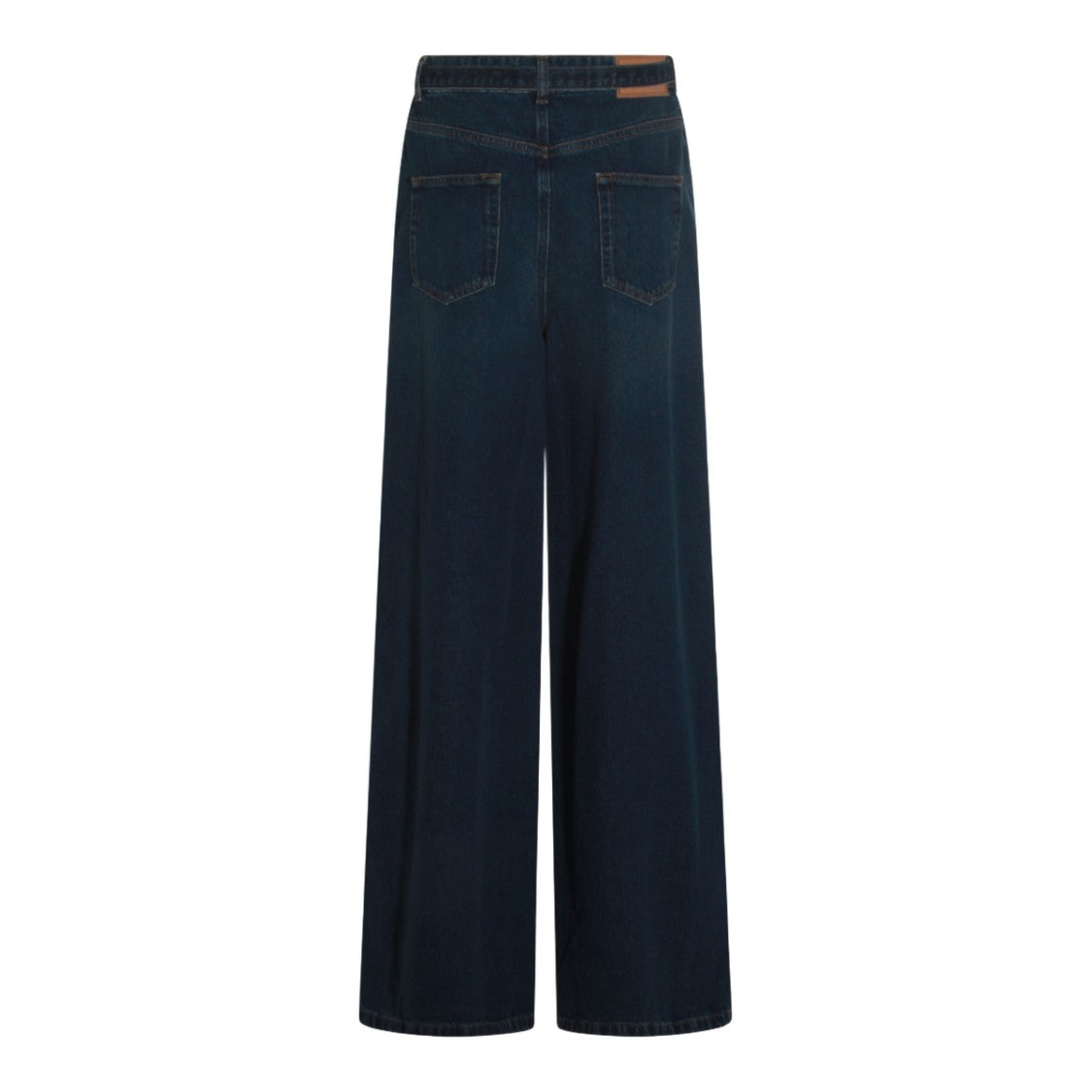 Twin-Set Wide-Leg High-Waisted Jeans With Gold-Tone Buckle Detail