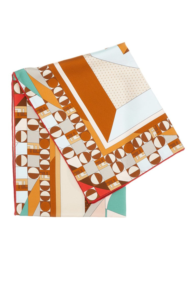 Fendi Square Silk Scarf With Multicolored Moonlight Echoes Print