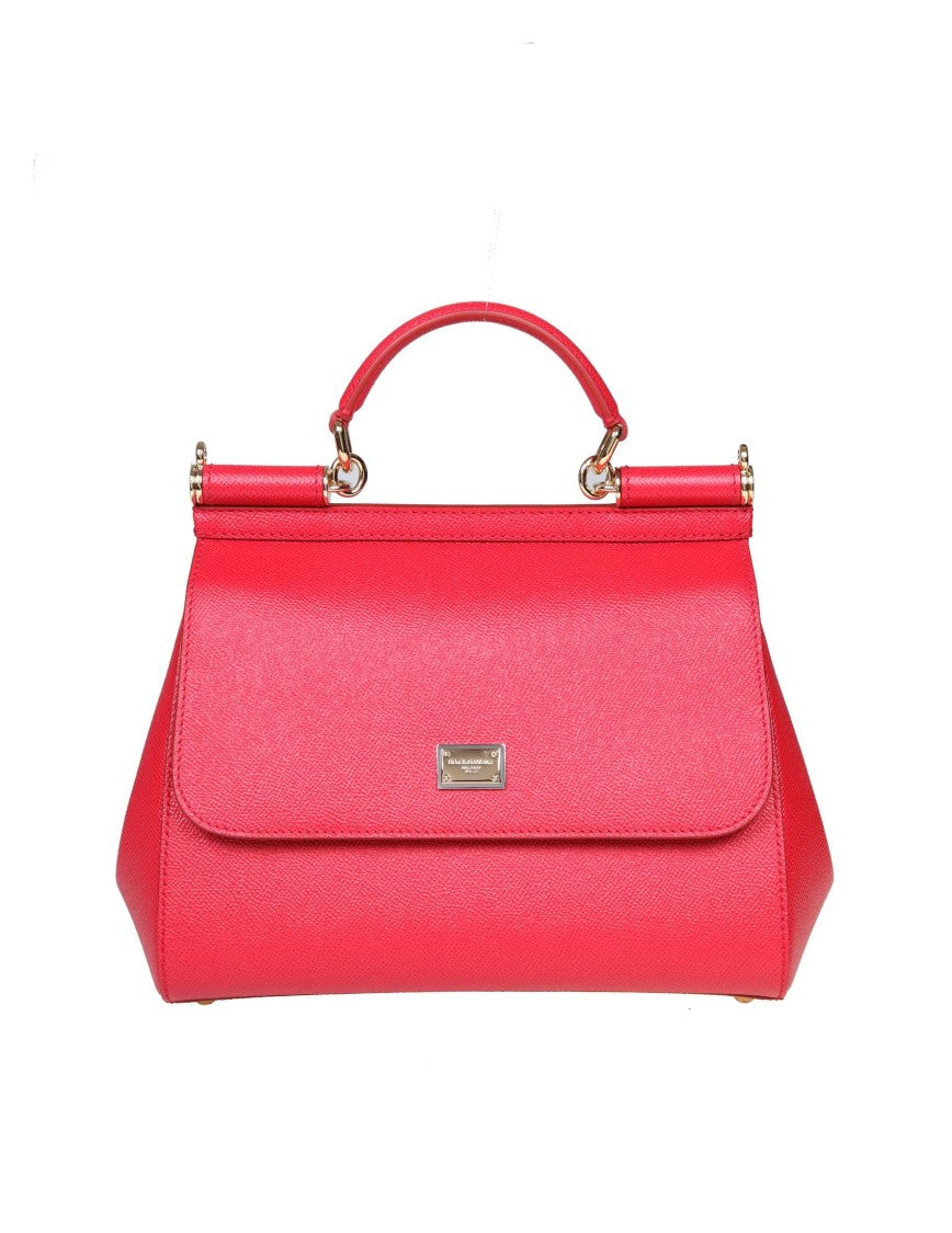 Dolce & Gabbana Dauphine Leather Red Medium Sicily Bag