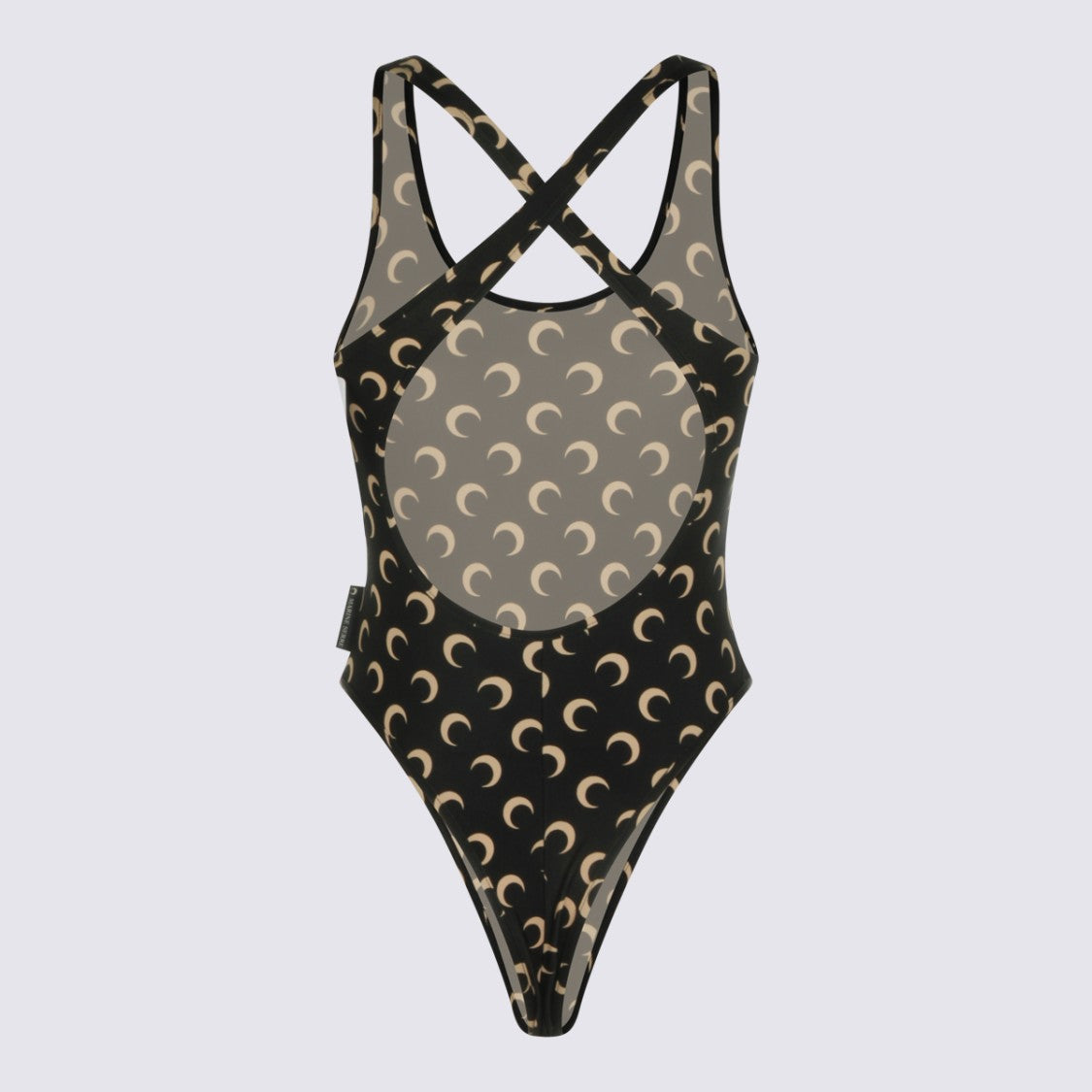 Marine Serre Scoop Neck One-Piece Swimsuit With Crescent Moon Pattern