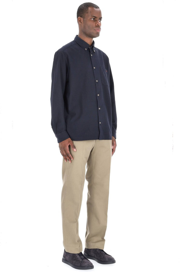 A.P.C. Relax Fit Cotton Piquet Shirt With Pocket
