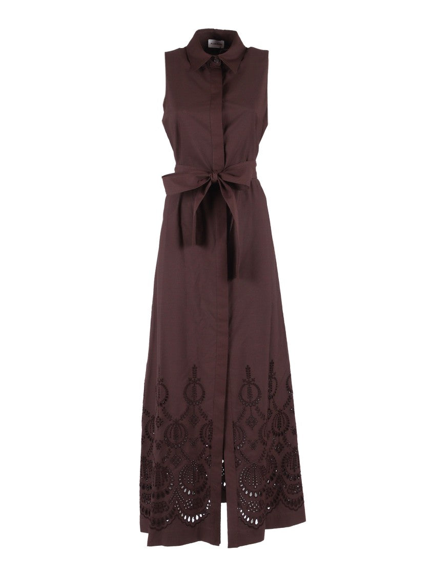 P.A.R.O.S.H. Cut Out Embroidery Midi Dress