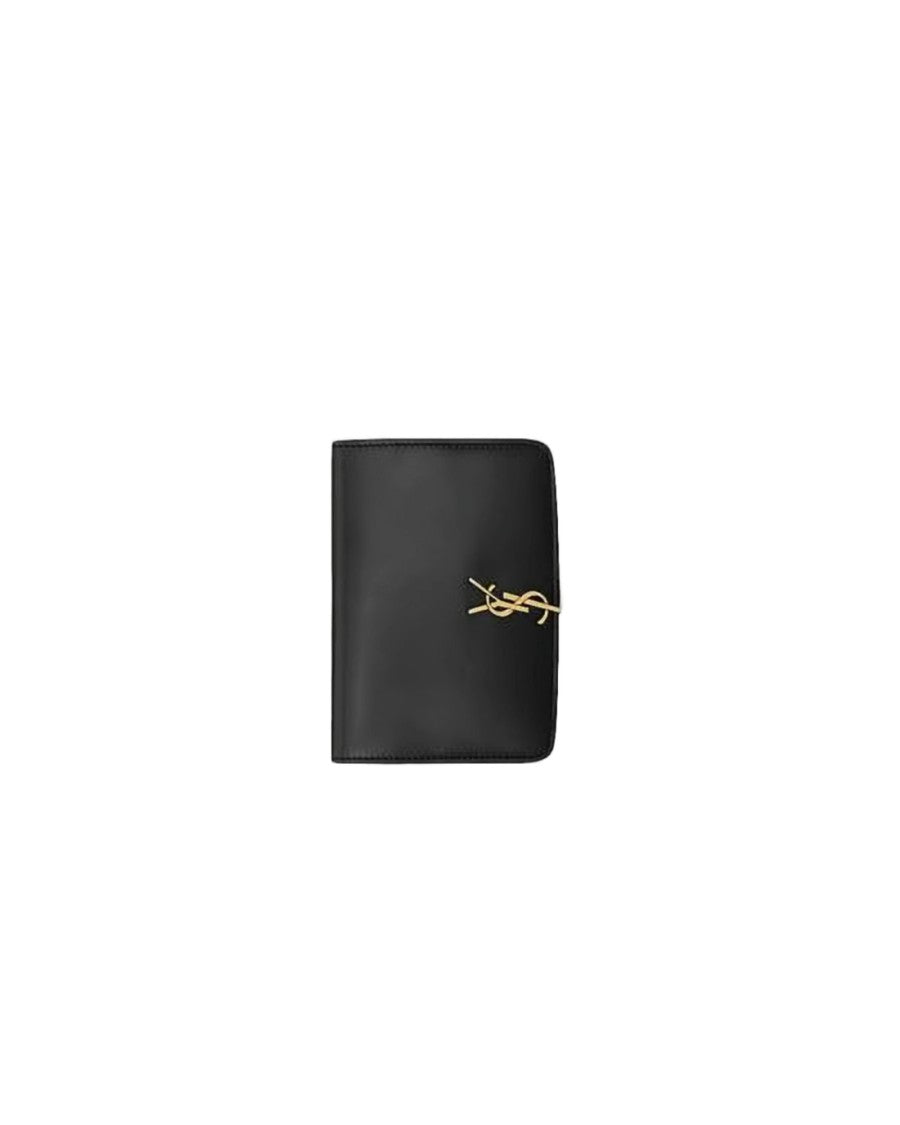 Saint Laurent Minimalist Black Calf Leather Wallet