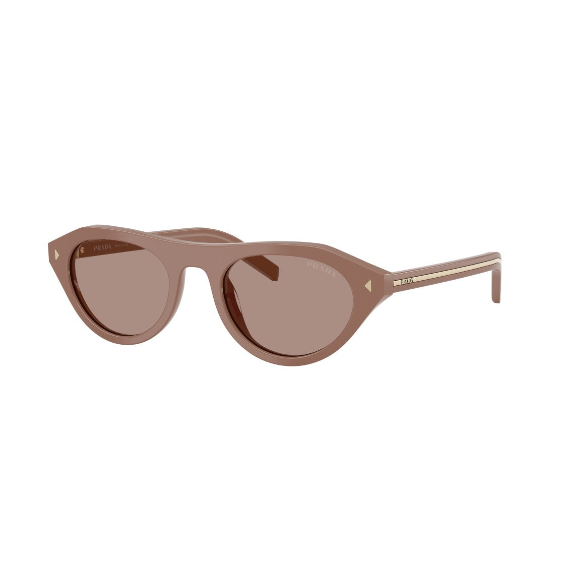 Prada Rounded Cat-Eye Acetate Sunglasses With Gold Accents