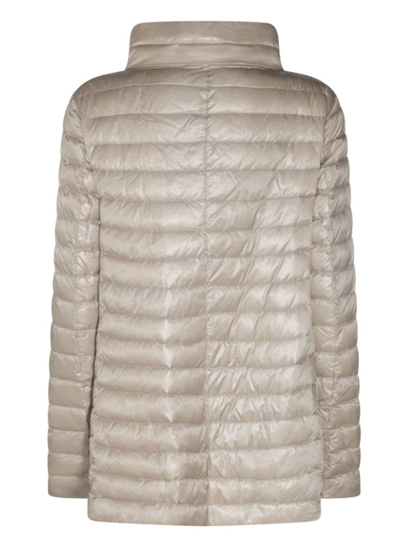 Herno Sand-Colored Padded Jacket With High Collar