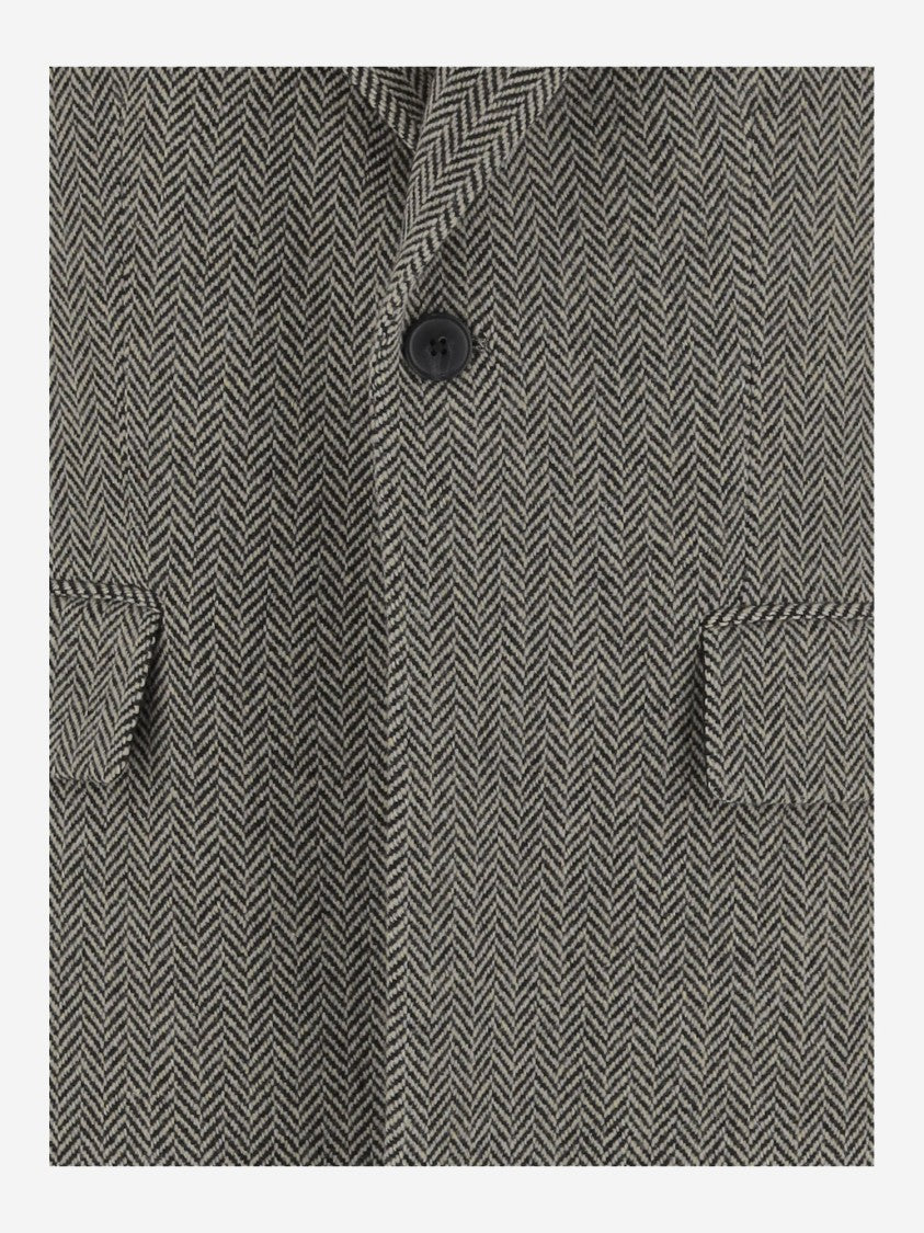 Polo Ralph Lauren Herringbone Pattern Wool Blend Coat