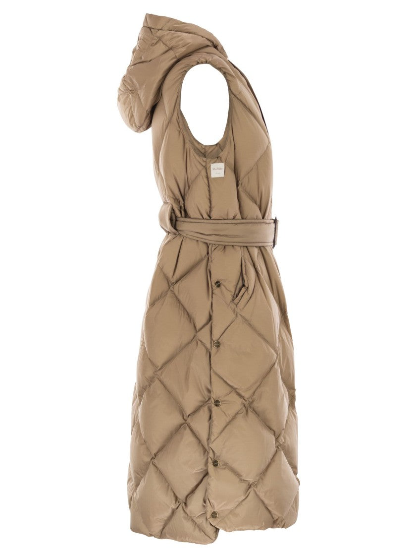 Max Mara Tregil - Midi Padded Waistcoat In Water-Repellent Canvas