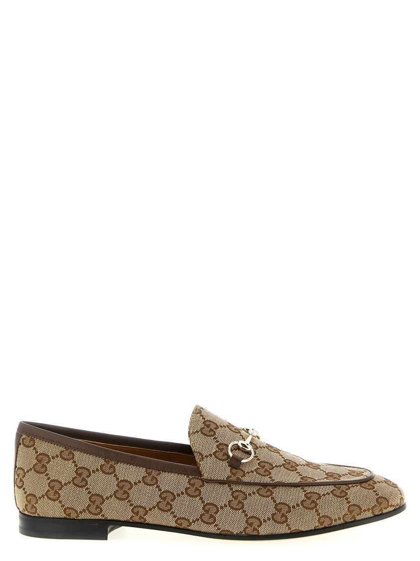 Gucci Jordaan Loafers In Original Gg Fabric