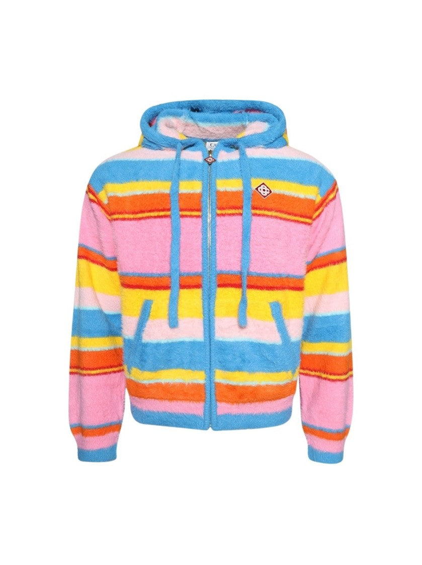 Casablanca Fluffy Oversized Hoodie Multicolor Blue