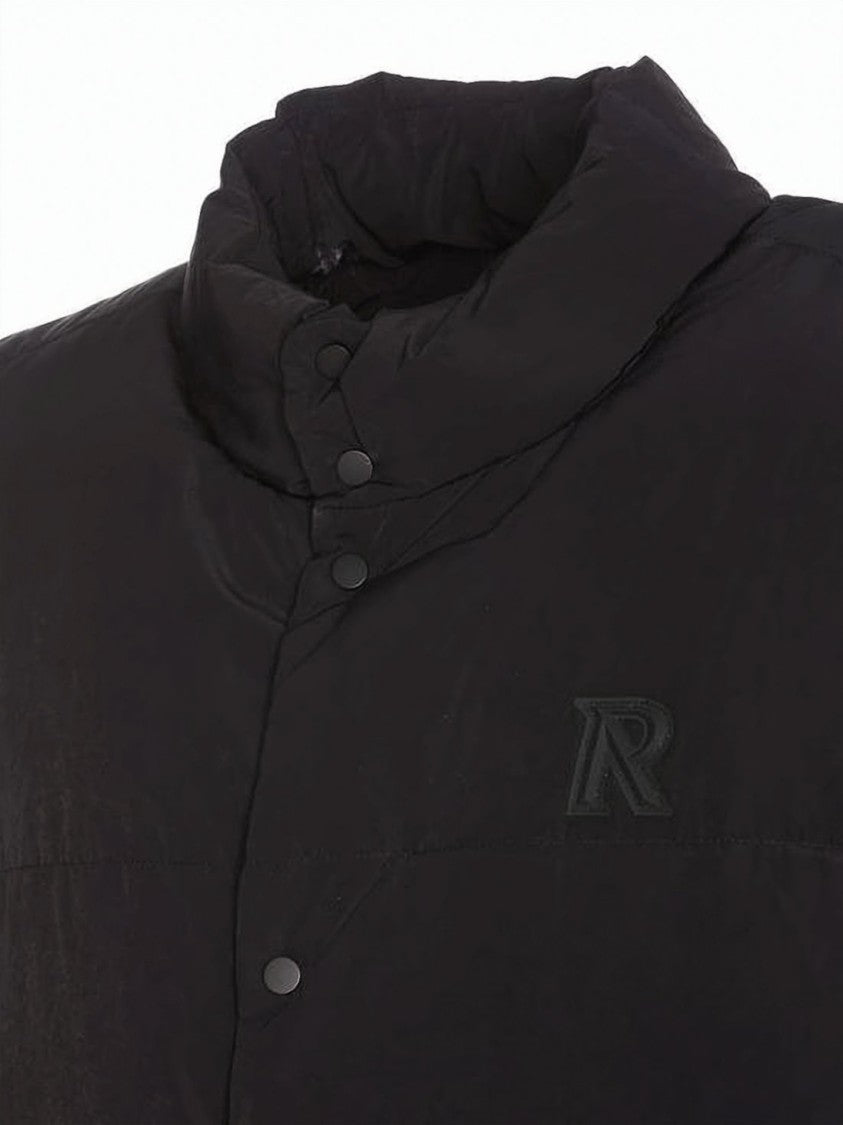 Represent Quilted Padded Vest With High Collar And Snap-Button Closure