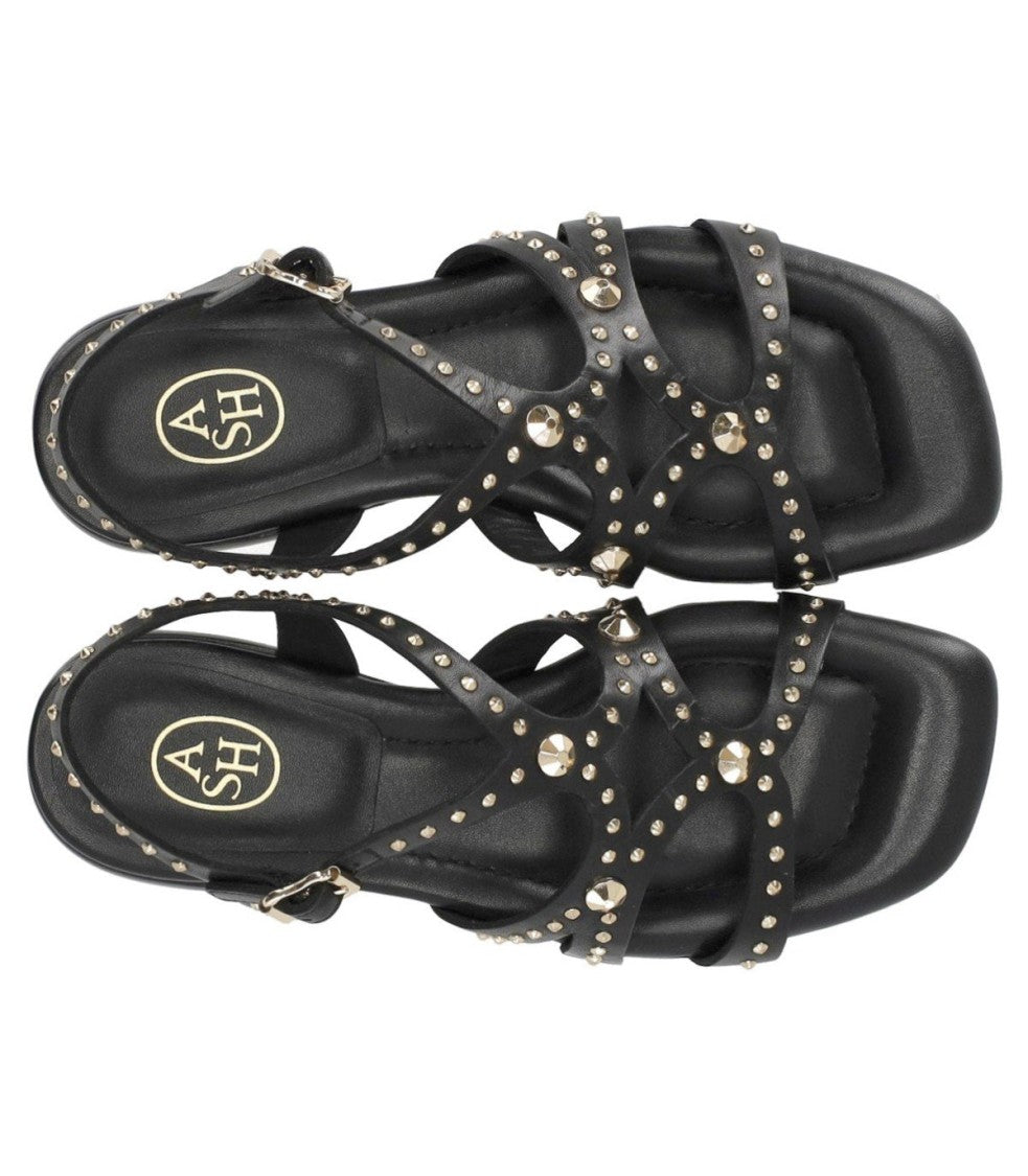 Ash Ruby Black Flat Sandal