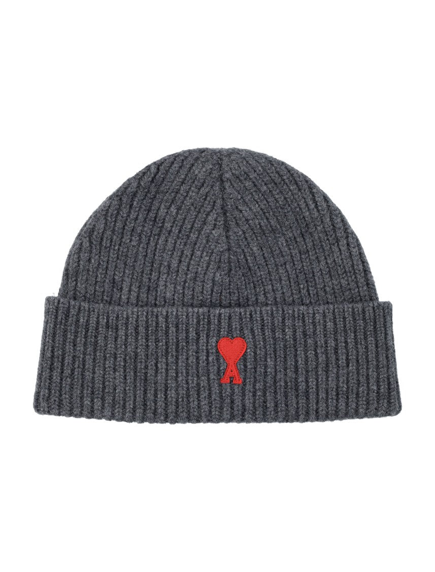 Ami Ami De Coeur Wool Beanie Grey