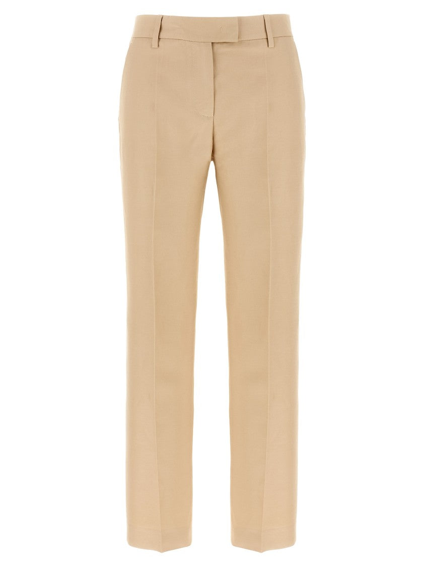 Alberto Biani Linen Blend Chinos With Front Pleat