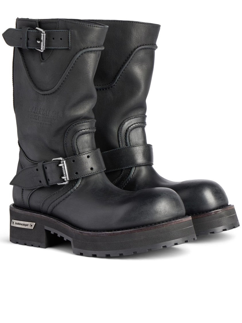 Balenciaga Venom Leather Mid-Calf Boots
