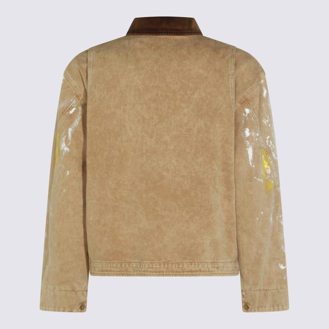 Moschino Artistic Light Brown Jacket With Contrasting Corduroy Collar
