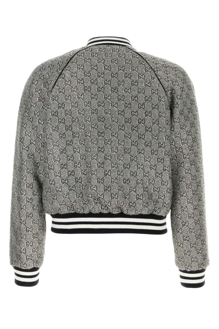 Gucci Embellished Tweed Bomber Jacket