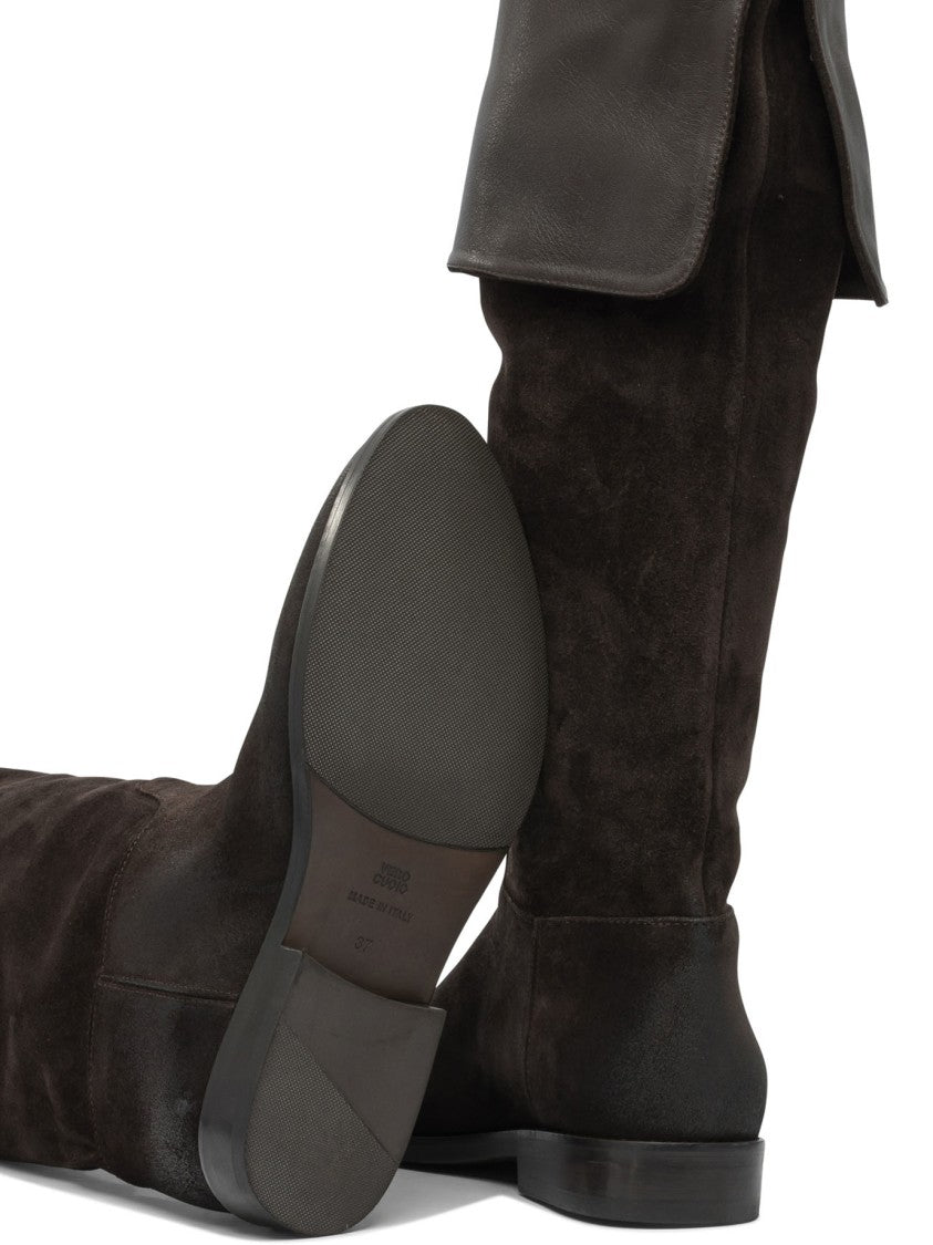 Strategia Sophisticated Brown Ankle Boots With Textured Leather