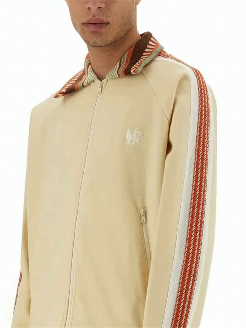 Sasquatchfabrix Luxe Zip-Up Jacket With Striped Detailing