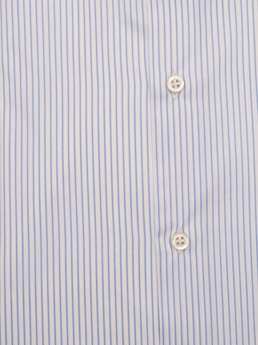 Sartoria Del Campo-Sonrisa Light Blue Stripe Casual Shirt
