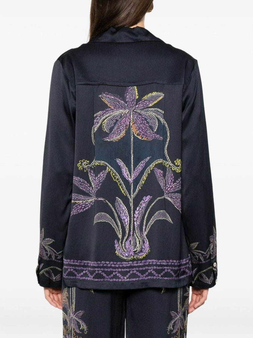 Forte Forte Relaxed Fit Shirt With Floral Embroidery