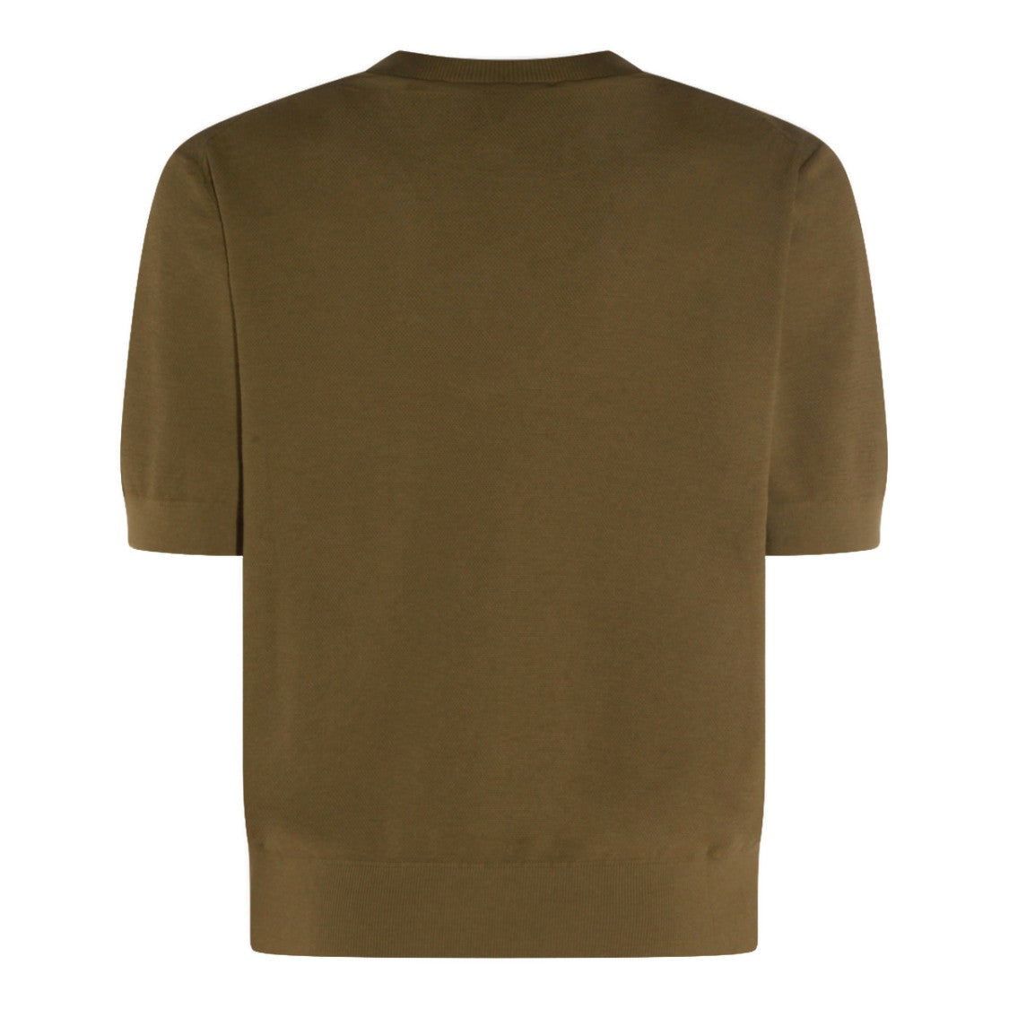 Piacenza Cashmere Short-Sleeve Knit Top With Zigzag Texture And Ribbed Finish