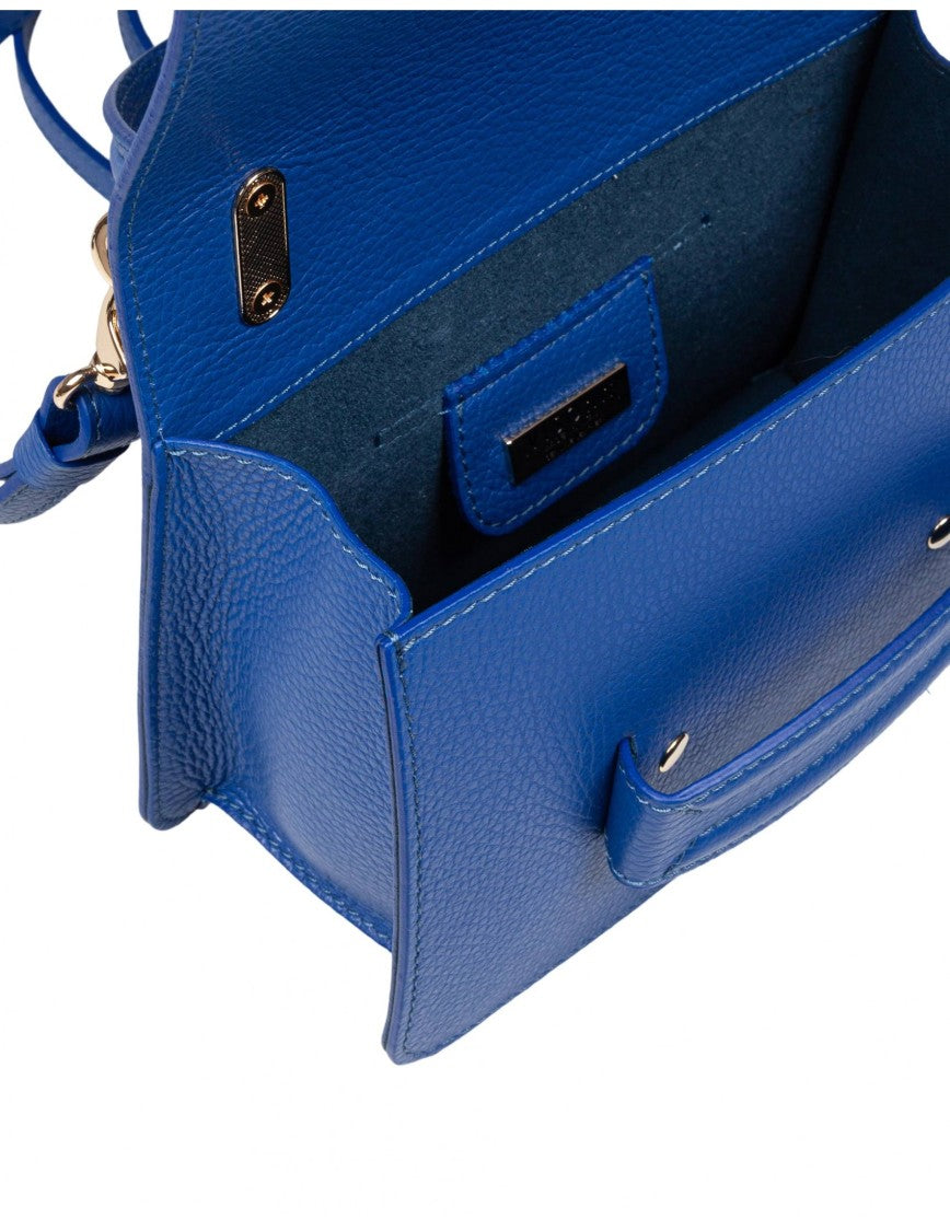 Visona ' Linda Leather Handbag Color Bluette