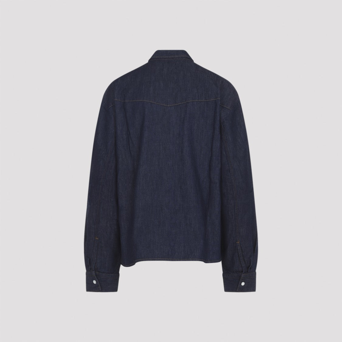 Khaite Classic Denim Shirt With Structured Collar And Flap Pockets