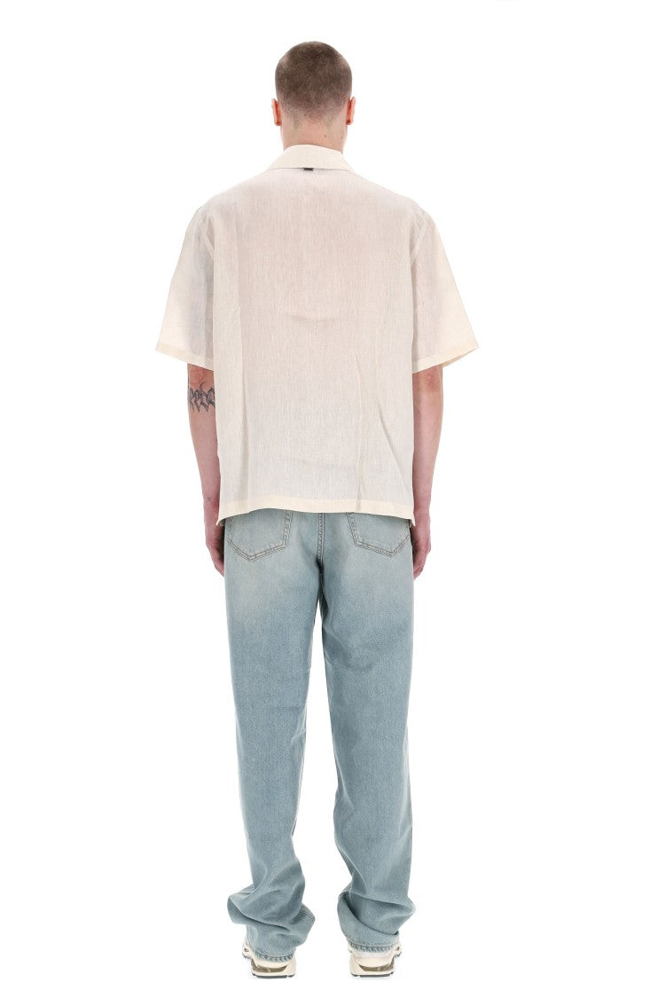 Herno Bowling Collar Linen Shirt
