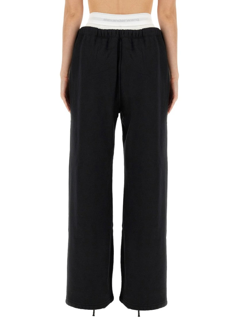 T By Alexander Wang Relaxed Black Wide-Leg Pants